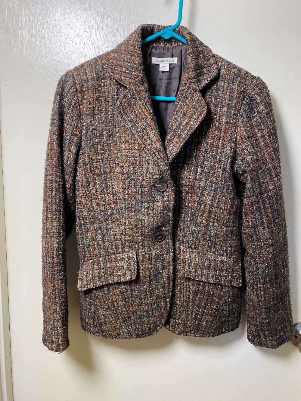 Coldwater Creek Multicolor Tweed Blazer Jacket Size 4 Wool Blend